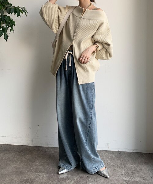 セール】フロントジップニット(ニット/セーター)|DouDou(ドゥドゥ セール】フロントジップニット(ニット/セーター)|DouDou(ドゥドゥ