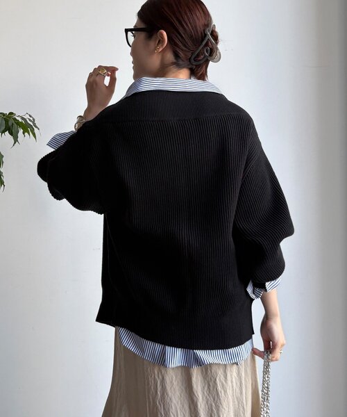 doudou☆フロントジップニット DouDou ニット セーター フロントジップニット レディース