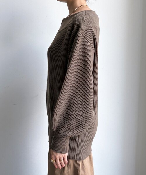 DouDou（ドゥドゥ）の「フロントジップニット（ニット/セーター・レディース・モカ/チャコールグレー/ブラック/アイボリー・FREE）」の16枚目の写真