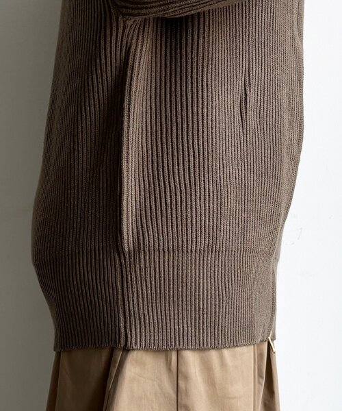 DouDou（ドゥドゥ）の「フロントジップニット（ニット/セーター・レディース・モカ/チャコールグレー/ブラック/アイボリー・FREE）」の22枚目の写真