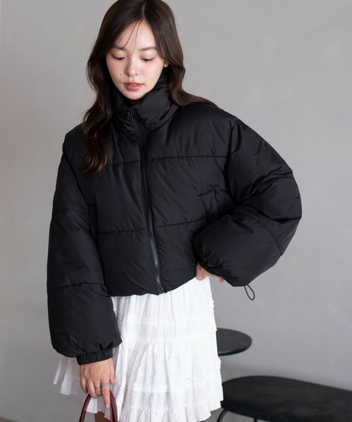 WEGO（ウィゴー）の「WEGO/【25年秋冬新作】2WAYファーフード 中綿ショートブルゾン（ダウンジャケット/コート・レディース・ブラック/ブラウン/ホワイト・SMALL/MEDIUM）」の10枚目の写真