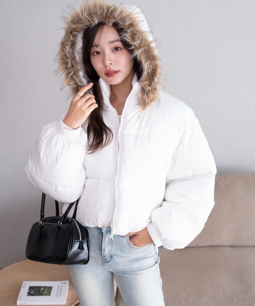 セール】WEGO/【25年秋冬新作】2WAYファーフード 中綿ショートブルゾン