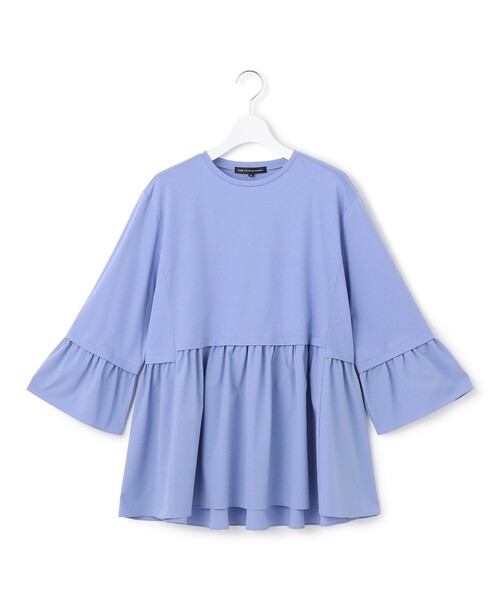 23区 S(ニジュウサンクチイサイサイズ)の「【洗える】シルキータフタコンビ ペプラム カットソー(Tシャツ/カットソー・レディース・ホワイト系/ブラック系/黄土色系/スカイブルー系・32)」の10枚目の写真