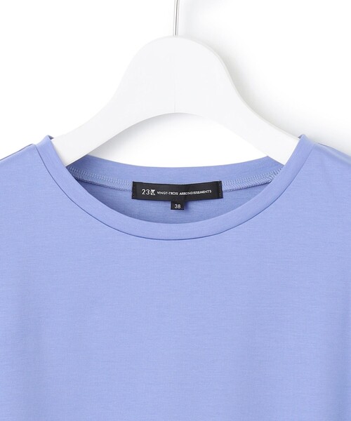 23区 S(ニジュウサンクチイサイサイズ)の「【洗える】シルキータフタコンビ ペプラム カットソー(Tシャツ/カットソー・レディース・ホワイト系/ブラック系/黄土色系/スカイブルー系・32)」の12枚目の写真