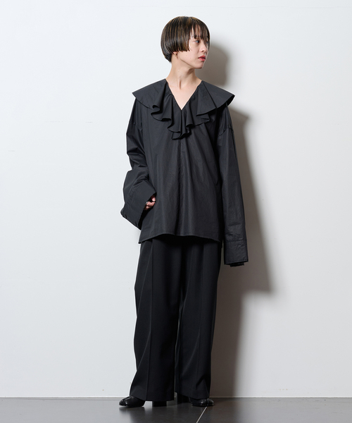 CITYSHOP(シティーショップ)の「FRILL NECK ブラウス(シャツ/ブラウス・レディース・ホワイト/ブラック・FREE)」の10枚目の写真