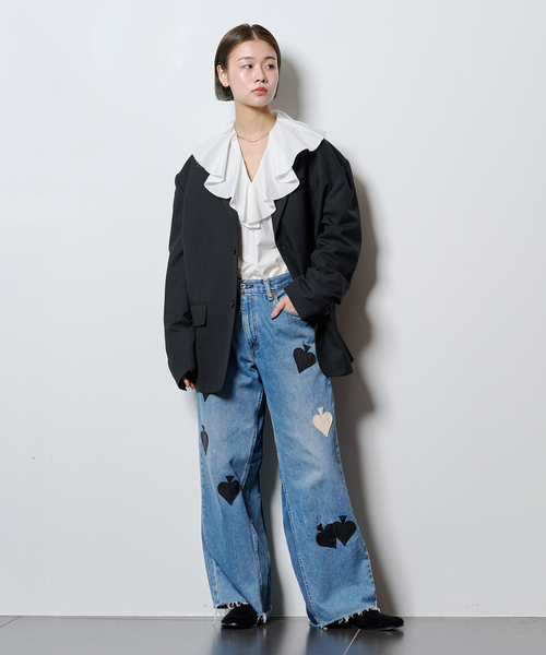 CITYSHOP(シティーショップ)の「FRILL NECK ブラウス(シャツ/ブラウス・レディース・ホワイト/ブラック・FREE)」の13枚目の写真