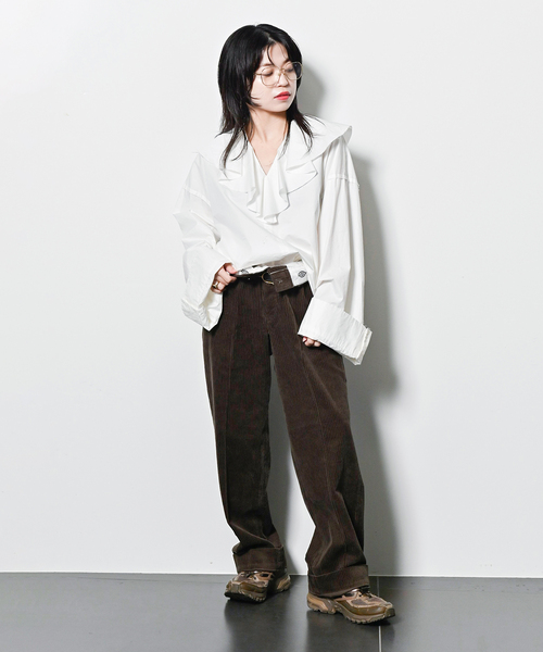 CITYSHOP(シティーショップ)の「FRILL NECK ブラウス(シャツ/ブラウス・レディース・ホワイト/ブラック・FREE)」の15枚目の写真