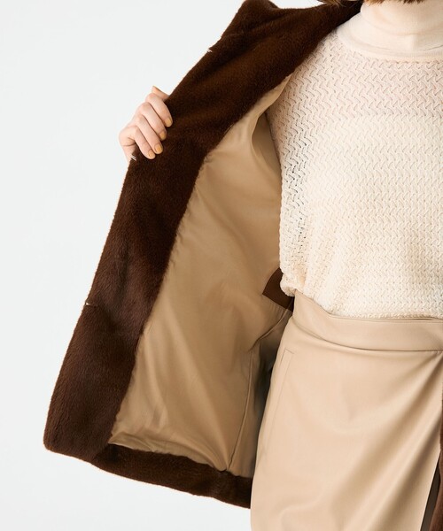 BALLSEY（ボールジィ）の「スムースファー フーディーポンチョ（その他アウター・レディース・ダークブラウン/ダークグレー・36）」の7枚目の写真