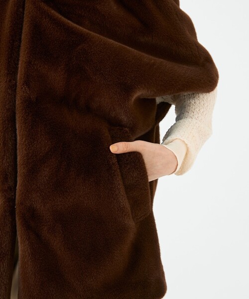 スムースファー フーディーポンチョ（その他アウター）｜BALLSEY