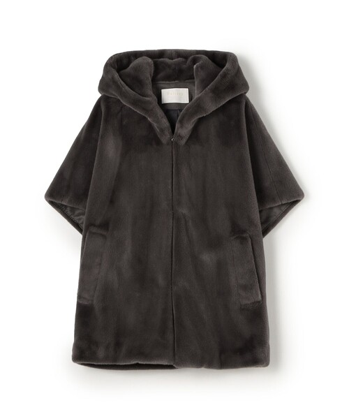 セール】スムースファー フーディーポンチョ（その他アウター