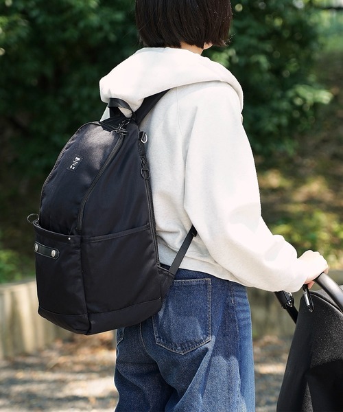 moz（モズ）の「【moz(モズ)】WEB限定 大容量 マザーズバッグ バックパック リュックサック ZZCI-03L-SP（バックパック/リュック・レディース・ブラック×ゴールド/ブラック・ONE SIZE）」の4枚目の写真