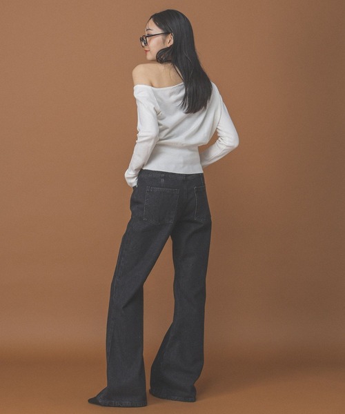 3.3 Field Trip （3.3フィールドトリップ）の「3.3 Field Trip／ワンショルニットプルオーバー（ニット/セーター・レディース・ブラック/ピンク/ホワイト/グレー・FREE）」の6枚目の写真