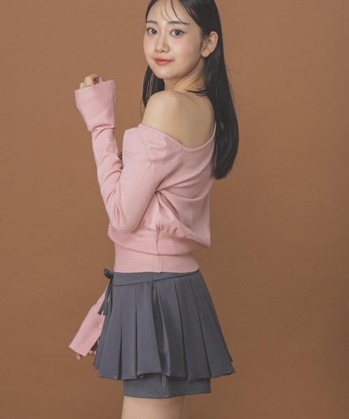 3.3 Field Trip （3.3フィールドトリップ）の「3.3 Field Trip／ワンショルニットプルオーバー（ニット/セーター・レディース・ブラック/ピンク/ホワイト/グレー・FREE）」の15枚目の写真