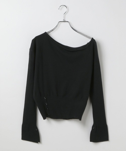 3.3 Field Trip （3.3フィールドトリップ）の「3.3 Field Trip／ワンショルニットプルオーバー（ニット/セーター・レディース・ブラック/ピンク/ホワイト/グレー・FREE）」の17枚目の写真