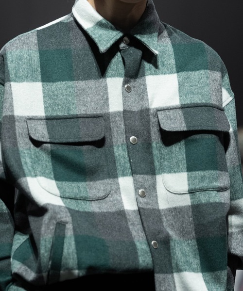 MSML（エムエスエムエル）の「CHECK SNAP BUTTON SHIRT（シャツ/ブラウス・メンズ・パープル/グリーン/ブラウン・M/L/S/XL）」の7枚目の写真