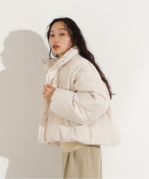 袖取り外し可能】2WAYショートダウン（ダウンジャケット/コート
