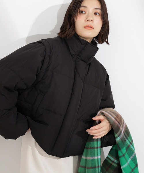 袖取り外し可能】2WAYショートダウン（ダウンジャケット/コート