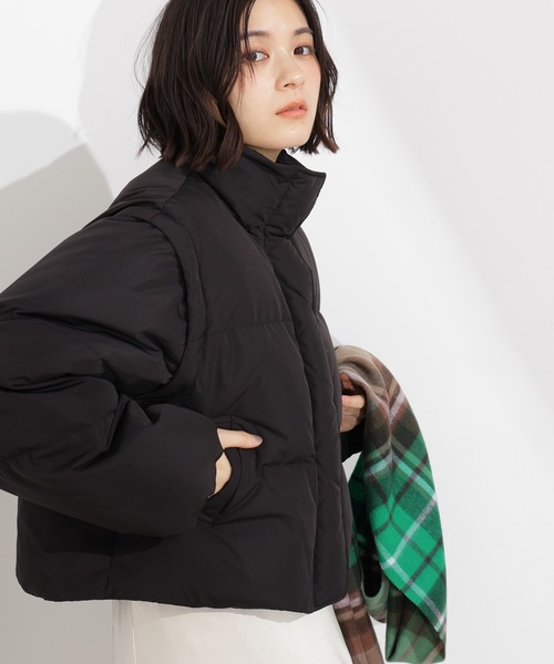 袖取り外し可能】2WAYショートダウン（ダウンジャケット/コート