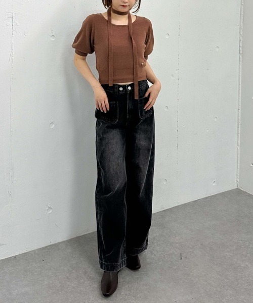 archives（アルシーヴ）の「フロントポケットデニム（デニムパンツ・レディース・ブラウン/ブラック・SMALL/MEDIUM）」の10枚目の写真