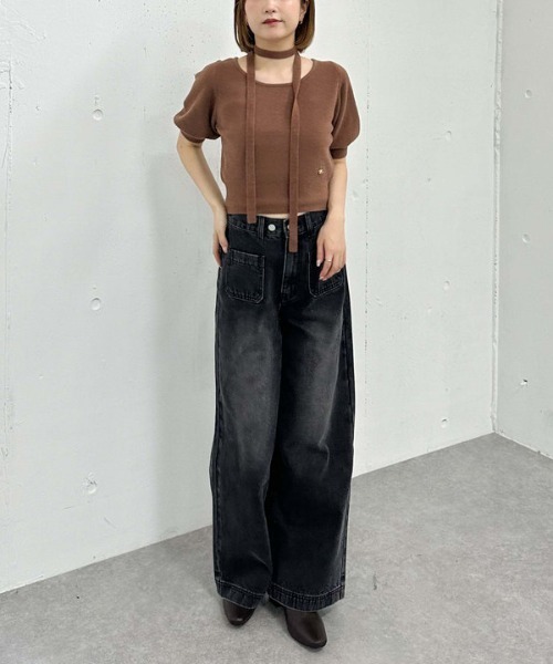 archives（アルシーヴ）の「フロントポケットデニム（デニムパンツ・レディース・ブラウン/ブラック・SMALL/MEDIUM）」の11枚目の写真