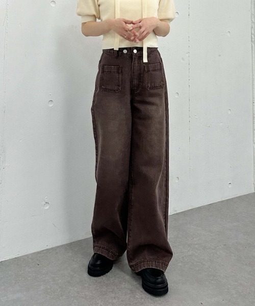 archives（アルシーヴ）の「フロントポケットデニム（デニムパンツ・レディース・ブラウン/ブラック・SMALL/MEDIUM）」の15枚目の写真