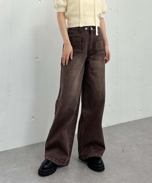 archives（アルシーヴ）の「フロントポケットデニム（デニムパンツ・レディース・ブラウン/ブラック・SMALL/MEDIUM）」の16枚目の写真