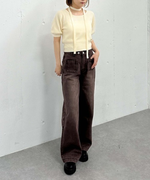 archives（アルシーヴ）の「フロントポケットデニム（デニムパンツ・レディース・ブラウン/ブラック・SMALL/MEDIUM）」の20枚目の写真