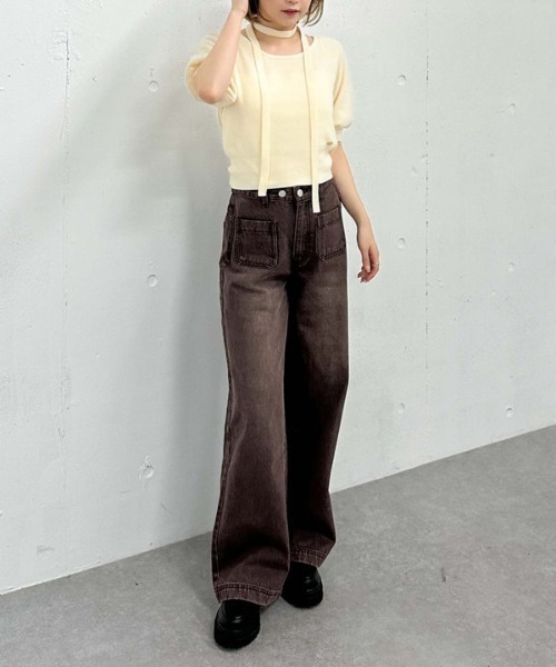 archives（アルシーヴ）の「フロントポケットデニム（デニムパンツ・レディース・ブラウン/ブラック・SMALL/MEDIUM）」の19枚目の写真