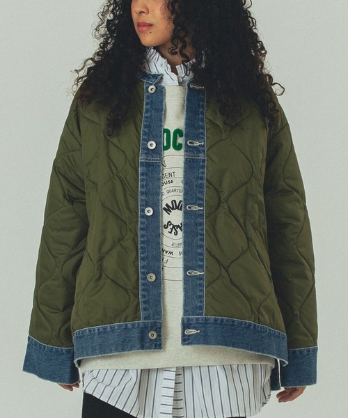 GENEHEAVENS DENIM QUILTING JACKET キルティング GENE HEAVENS)DENIM x QUILTING JACKET（その他アウター）｜ROSE BUD