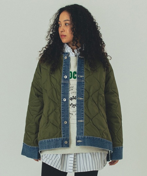 ROSE BUD(ローズバッド)の「(GENE HEAVENS)DENIM x QUILTING JACKET(その他アウター・レディース・ブラウン/ブラック/カーキ・ONE SIZE)」の11枚目の写真