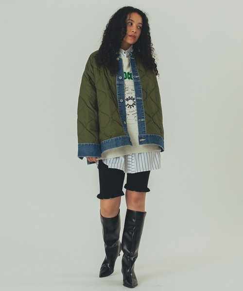 ROSE BUD(ローズバッド)の「(GENE HEAVENS)DENIM x QUILTING JACKET(その他アウター・レディース・ブラウン/ブラック/カーキ・ONE SIZE)」の18枚目の写真