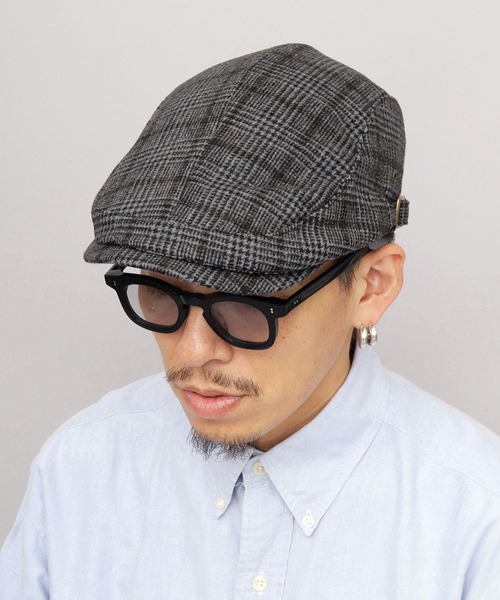 A.M.S.(エーエムエス)の「ウール混 チェックツイード ハンチング(ハンチング/ベレー帽・メンズ・ブラウン/ブラック・FREE)」の17枚目の写真