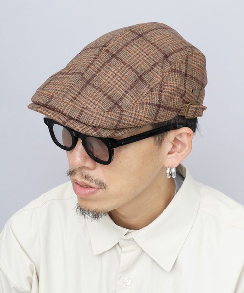 A.M.S.(エーエムエス)の「ウール混 チェックツイード ハンチング(ハンチング/ベレー帽・メンズ・ブラウン/ブラック・FREE)」の18枚目の写真