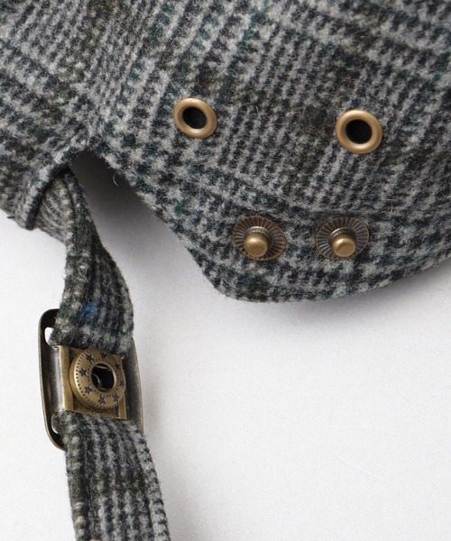 A.M.S.(エーエムエス)の「ウール混 チェックツイード ハンチング(ハンチング/ベレー帽・メンズ・ブラウン/ブラック・FREE)」の4枚目の写真