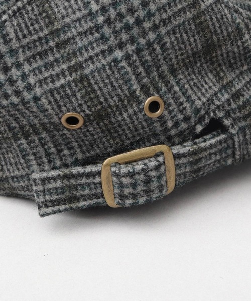 A.M.S.(エーエムエス)の「ウール混 チェックツイード ハンチング(ハンチング/ベレー帽・メンズ・ブラウン/ブラック・FREE)」の5枚目の写真