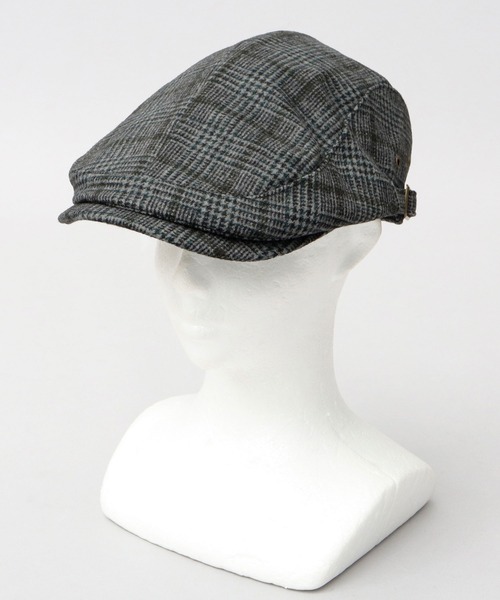 A.M.S.(エーエムエス)の「ウール混 チェックツイード ハンチング(ハンチング/ベレー帽・メンズ・ブラウン/ブラック・FREE)」の6枚目の写真