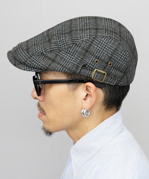 A.M.S.(エーエムエス)の「ウール混 チェックツイード ハンチング(ハンチング/ベレー帽・メンズ・ブラウン/ブラック・FREE)」の8枚目の写真