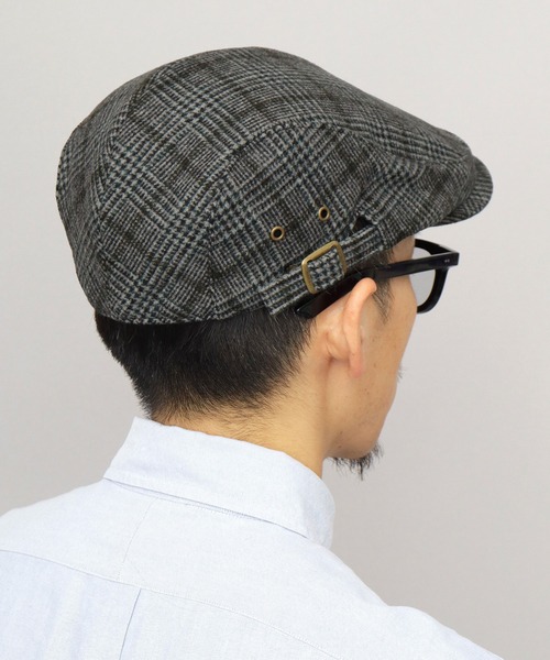 A.M.S.(エーエムエス)の「ウール混 チェックツイード ハンチング(ハンチング/ベレー帽・メンズ・ブラウン/ブラック・FREE)」の9枚目の写真