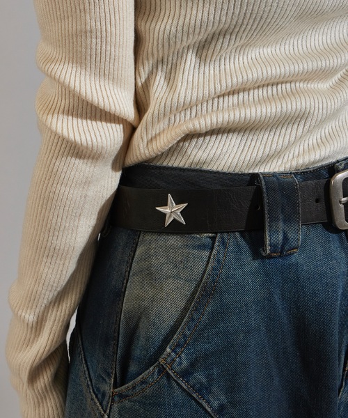 Chick(チック)の「Original Design Studded Faux Leather Belt / デザインスタッズ フェイクレザー ベルト(ベルト・レディース・ブラック・FREE)」の6枚目の写真