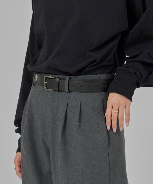 Chick(チック)の「Original Design Studded Faux Leather Belt / デザインスタッズ フェイクレザー ベルト(ベルト・レディース・ブラック・FREE)」の9枚目の写真