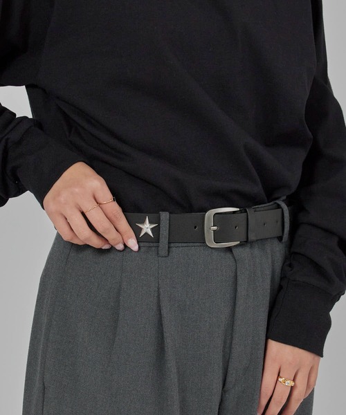 Chick(チック)の「Original Design Studded Faux Leather Belt / デザインスタッズ フェイクレザー ベルト(ベルト・レディース・ブラック・FREE)」の10枚目の写真