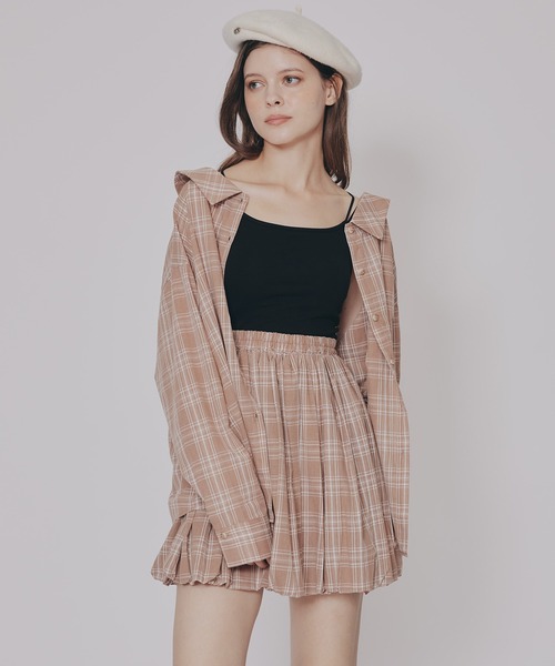 REDYAZEL(レディアゼル)の「マルチWAYチェックブラウス×バルーンスカートセットアップ(セットアップ・レディース・ホワイト系その他/ベージュ系その他/ブルー系その他・FREE)」の14枚目の写真