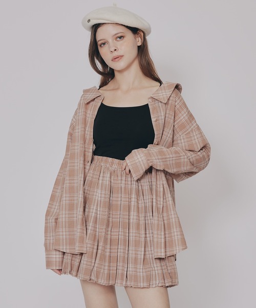 REDYAZEL(レディアゼル)の「マルチWAYチェックブラウス×バルーンスカートセットアップ(セットアップ・レディース・ホワイト系その他/ベージュ系その他/ブルー系その他・FREE)」の15枚目の写真