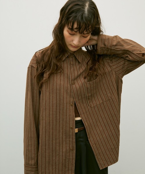 Lutim by u(ルチバイユー)の「Ethical suede over shirt / エシカルスエードオーバーシャツ(シャツ/ブラウス・レディース・ベージュ/ブラウン/ブルー・FREE)」の1枚目の写真