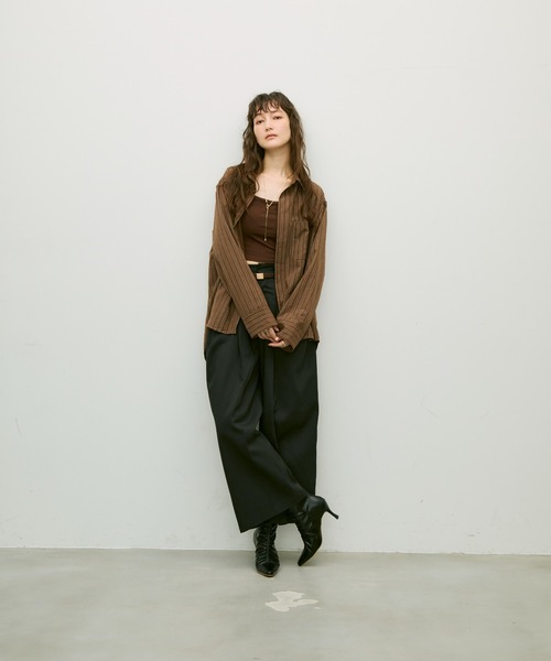 Lutim by u(ルチバイユー)の「Ethical suede over shirt / エシカルスエードオーバーシャツ(シャツ/ブラウス・レディース・ベージュ/ブラウン/ブルー・FREE)」の21枚目の写真