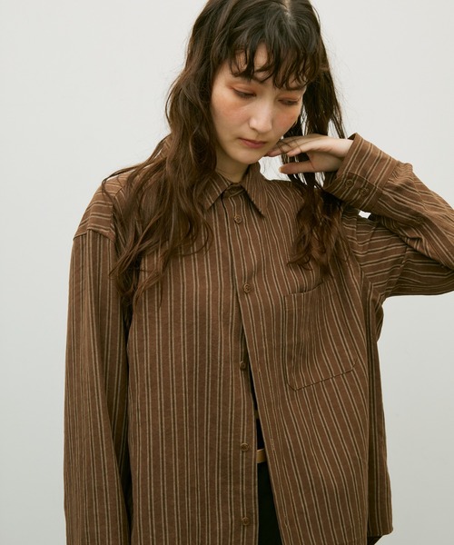 Lutim by u(ルチバイユー)の「Ethical suede over shirt / エシカルスエードオーバーシャツ(シャツ/ブラウス・レディース・ベージュ/ブラウン/ブルー・FREE)」の22枚目の写真