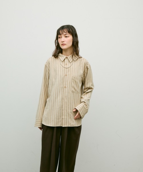 Lutim by u(ルチバイユー)の「Ethical suede over shirt / エシカルスエードオーバーシャツ(シャツ/ブラウス・レディース・ベージュ/ブラウン/ブルー・FREE)」の19枚目の写真