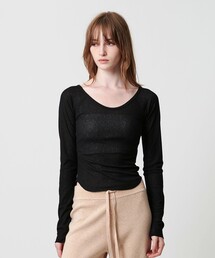 ATTISESSION | ＜ATTISESSION＞ワッフル ローカットネック トップス(Tシャツ/カットソー)