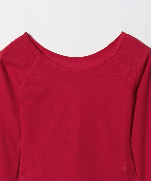 ATTISESSION（アティセッション）の「＜ATTISESSION＞ワッフル ローカットネック トップス（Tシャツ/カットソー・レディース・オリーブ/ブラック/レッド・FREE）」の12枚目の写真