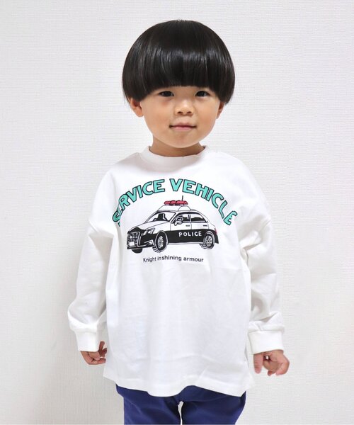 BREEZE(ブリーズ)の「【WEB限定/ジュニア対応】グラフィックバリエーション長袖Tシャツ(Tシャツ/カットソー・キッズ・オレンジ/ミント/ネイビー/ベージュ/チャコール/イエロー/サックスブルー/ピンク/オフホワイト/グレー・140/110/100/130/120/150/90)」の2枚目の写真